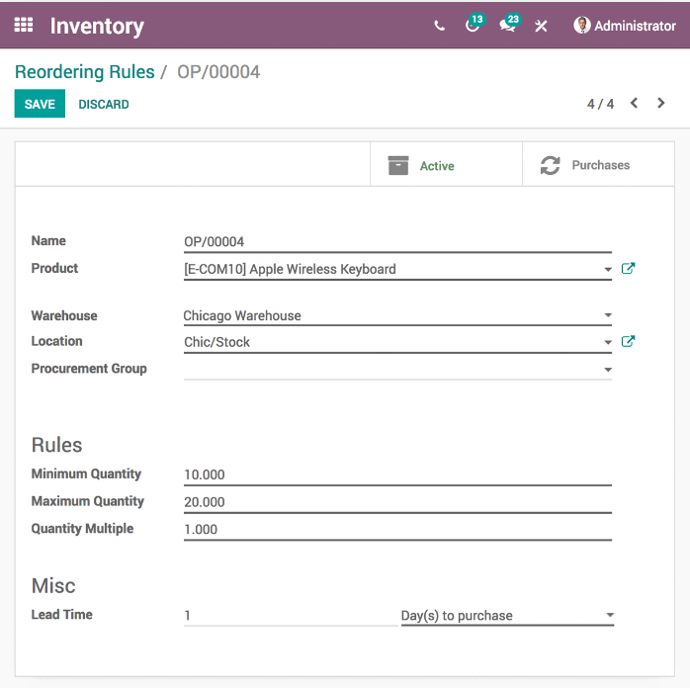 flujo de compra odoo