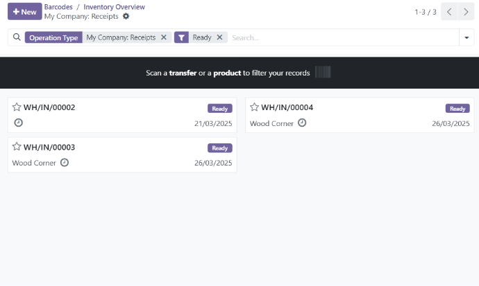 Stock Barcode Receipt